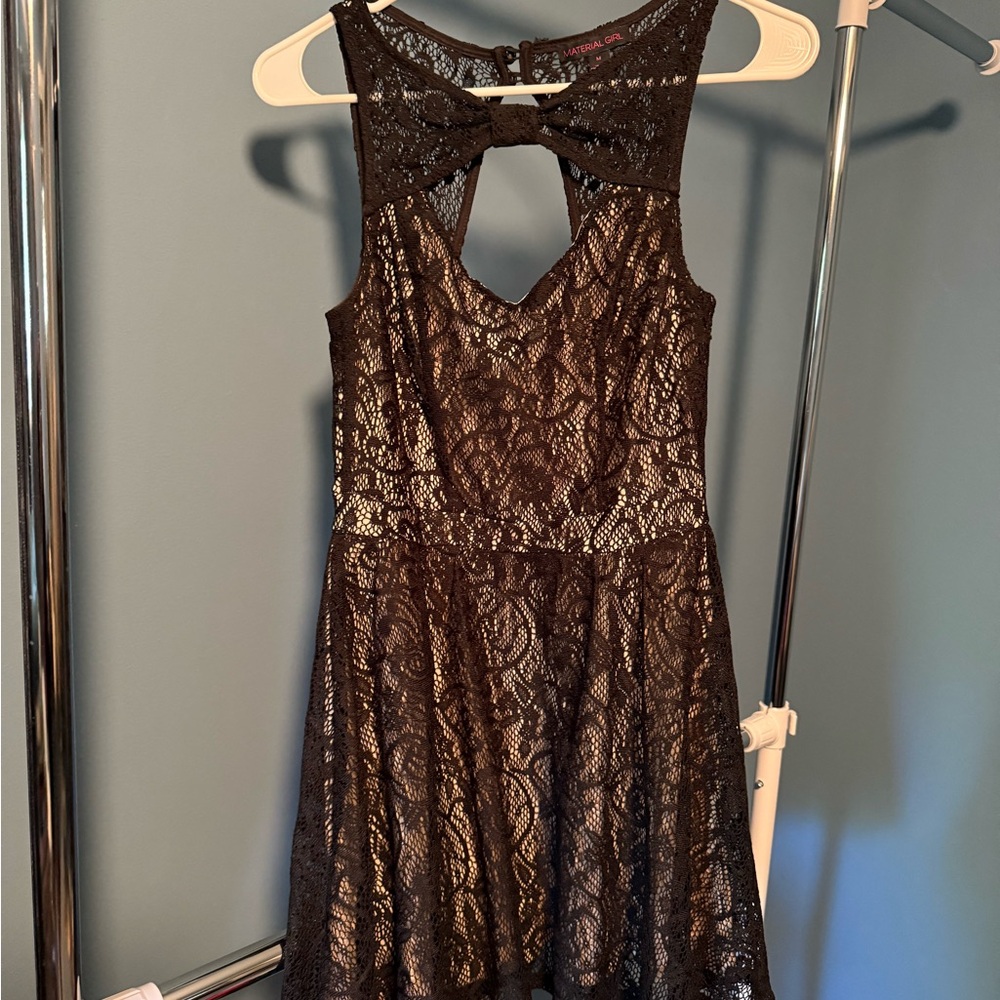Material Girl Black Lace Mini Dress